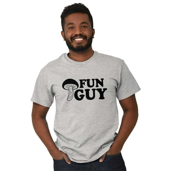 Fun Guy Fungi Mushroom Nerdy Geeky Men's Graphic T Shirt Tees Brisco Brands X