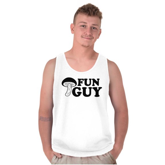 Fun Guy Fungi Mushroom Nerdy Geeky Mens Big & Tall Graphic Tank Top Brisco Brands 2X