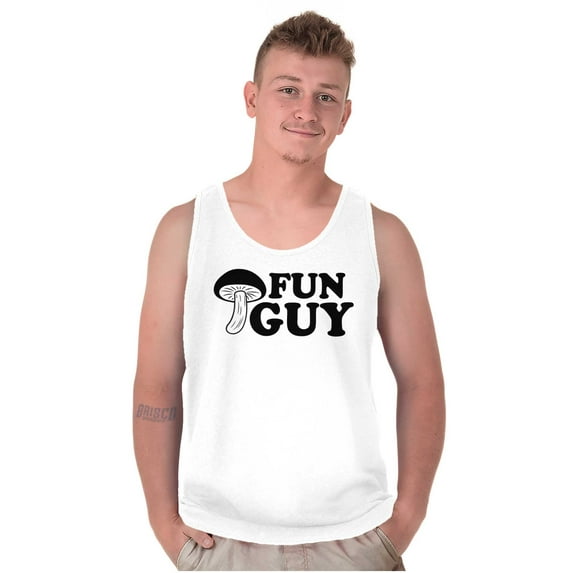 Fun Guy Fungi Mushroom Nerdy Geeky Tank Top Sleeveless Tee Men Brisco Brands L