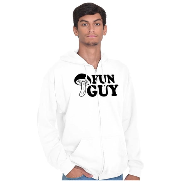 Fun Guy Fungi Mushroom Nerdy Geeky Zip Hoodie Sweatshirt Men Brisco Brands S