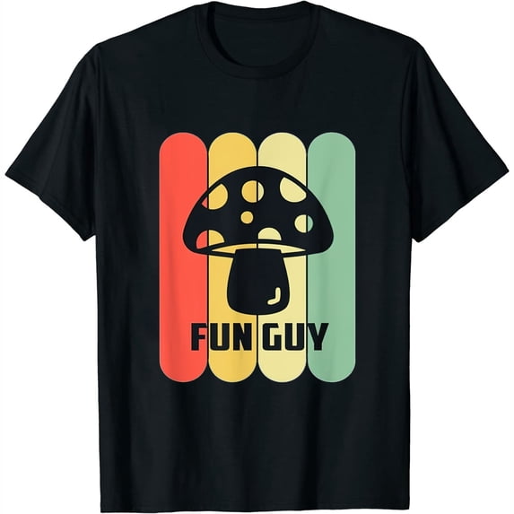 Fun Guy Mushroom design- Vintage Retro Mushroom Womens T-Shirt Black