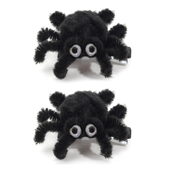 Fun Halloween Spiders Hairpin for Baby Girls Cute Hair Barrettes Fashionable Plush Hairclip Trendy Hair Ornaments