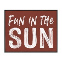 Fun In Sun Brown Sentiment Black Framed Giclee Art, design by Lettered and Lined
