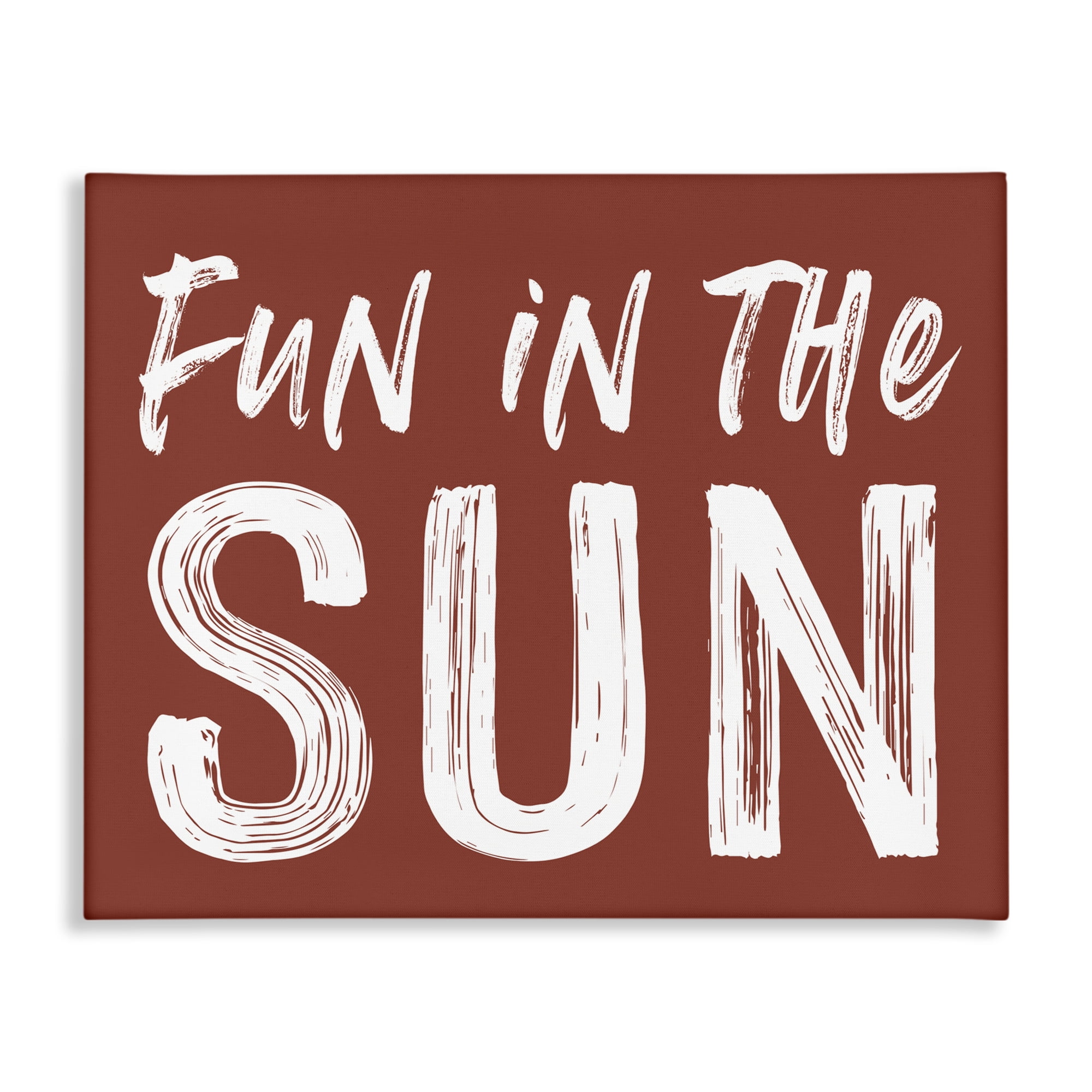 Fun In Sun Brown Sentiment Canvas Wall Art, design by Lettered and Lined
