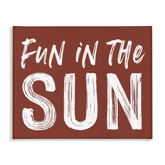 Fun In Sun Brown Sentiment Canvas Wall Art, design by Lettered and Lined