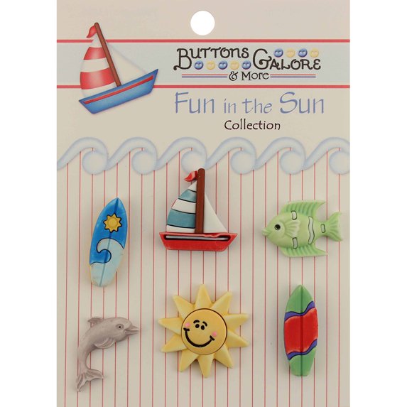Fun In The Sun Buttons-Surfs Up