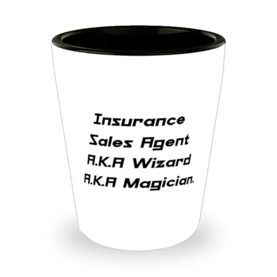 Fun Insurance sales agent Gifts, Insurance Sales Agent A.K.A Wizard A.K, Nice Birthday Shot Glass For Men Women From Team Leader
