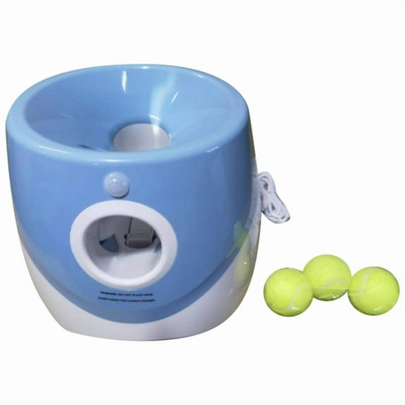 Fun Interactive Machine Fun Interactive Catapult Throw Rechargable Dog Tennis Ball Launcher Dogs Blue&White plastic