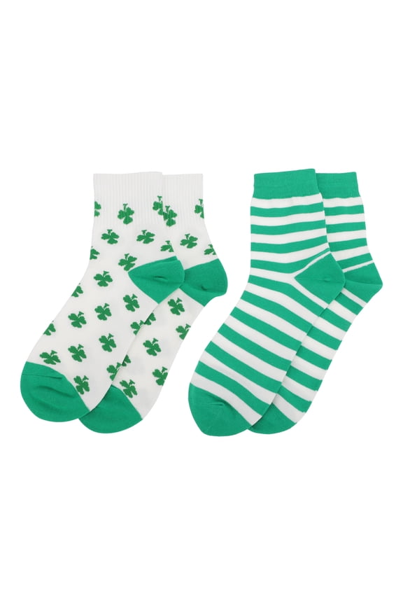 Fun Irish Socks 2 Pairs Holiday Casual Winter for Men Saint Patrick Elements Fall Women's Man