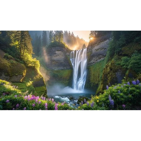 Fun Jigsaw Puzzle for Adults 300 Pieces Multnomah Falls Columbia River Gorge Wooden Puzzles Best Brain Exercises Educational Gift Home Decor, 20.5 x 15 Inch