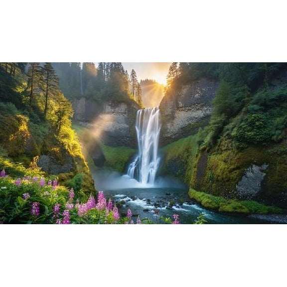 Fun Jigsaw Puzzle for Adults 300 Pieces Multnomah Falls Columbia River Gorge Wooden Puzzles Best Brain Exercises Educational Gift Home Decor, 20.5 x 15 Inch