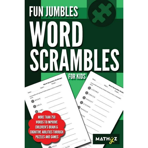 Fun Jumbles Word Scrambles for Kids: More than 750 words to improve children's brain & cognitive abilities thro, (Paperback)