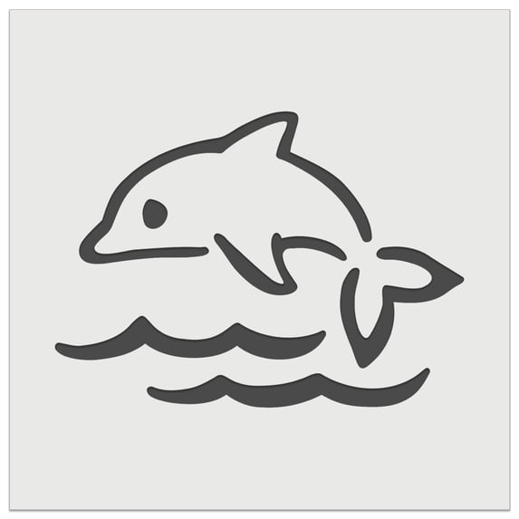 Fun Jumping Dolphin Ocean Waves DIY Cookie Wall Craft Stencil - 3.5 Inch