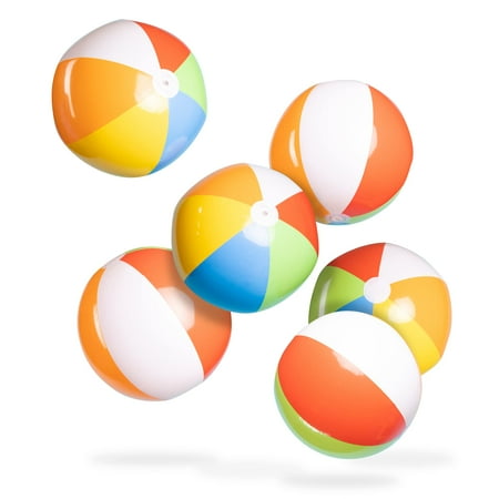Top Race Inflatable Large Beach Balls 24 inch Pool Ball - Summer Parties, and Gifts, Pool Ball for Swimming Pools - 6 Set of Blow up Rainbow Color Beach Balls price history and forecast - Top Race BB
