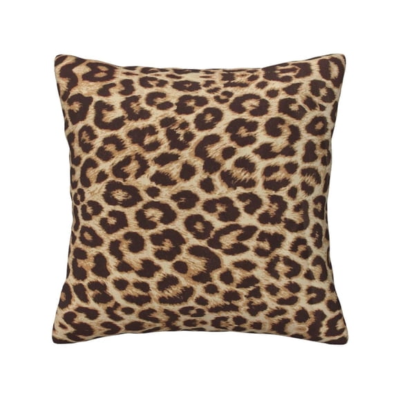 Fun Leopard Print 18 X 18''Decorative Throw Pillowcase, Square Throw Pillowcase for Couch, Bed, Sofa, Bench, Chair