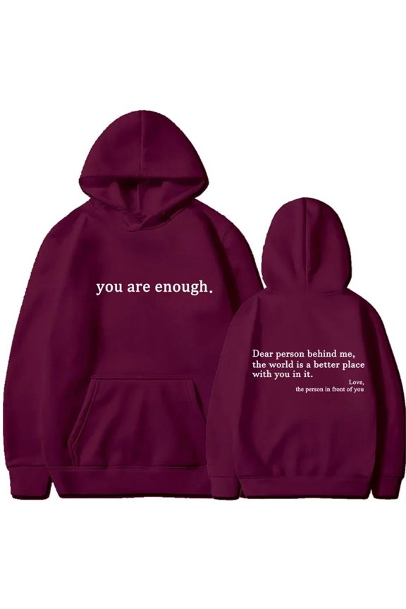 Fun Letter Print Men Hooded Dear Person Behind Me The World Is A Better Place Hoodie Sweatshirts Unisex Pullovers Clothing