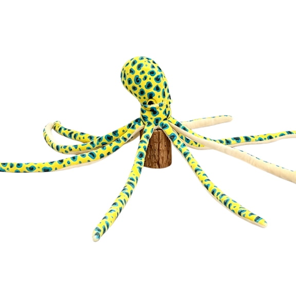 Fun Lifelike Abyssal Blue Ring Octopus Plush Toy, 19.7'' Soft Cute Peculiar Octopus Toy Creative Gift