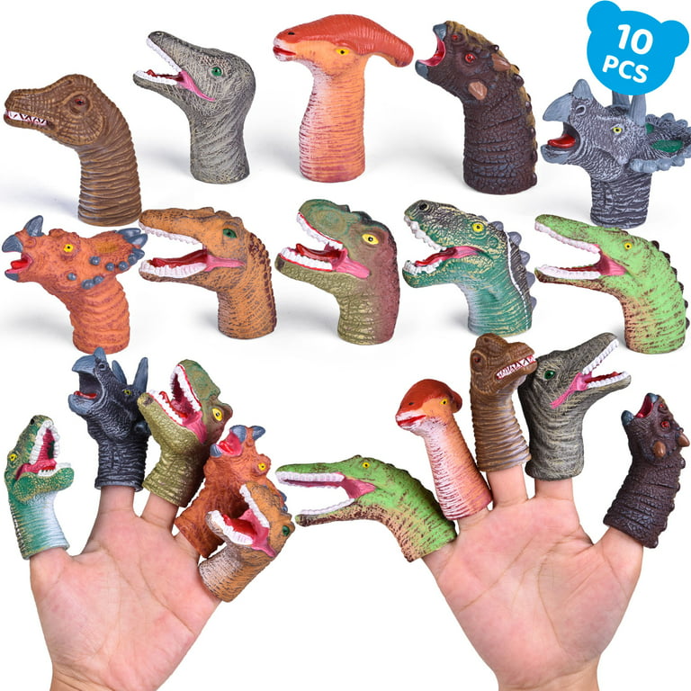 Fun Little Toys 10 Pcs Dinosaur Head Finger Puppets, Best Choice for Party  Favors, Stocking Stuffers, Pinata Fillers and Goodie Bag Fillers 