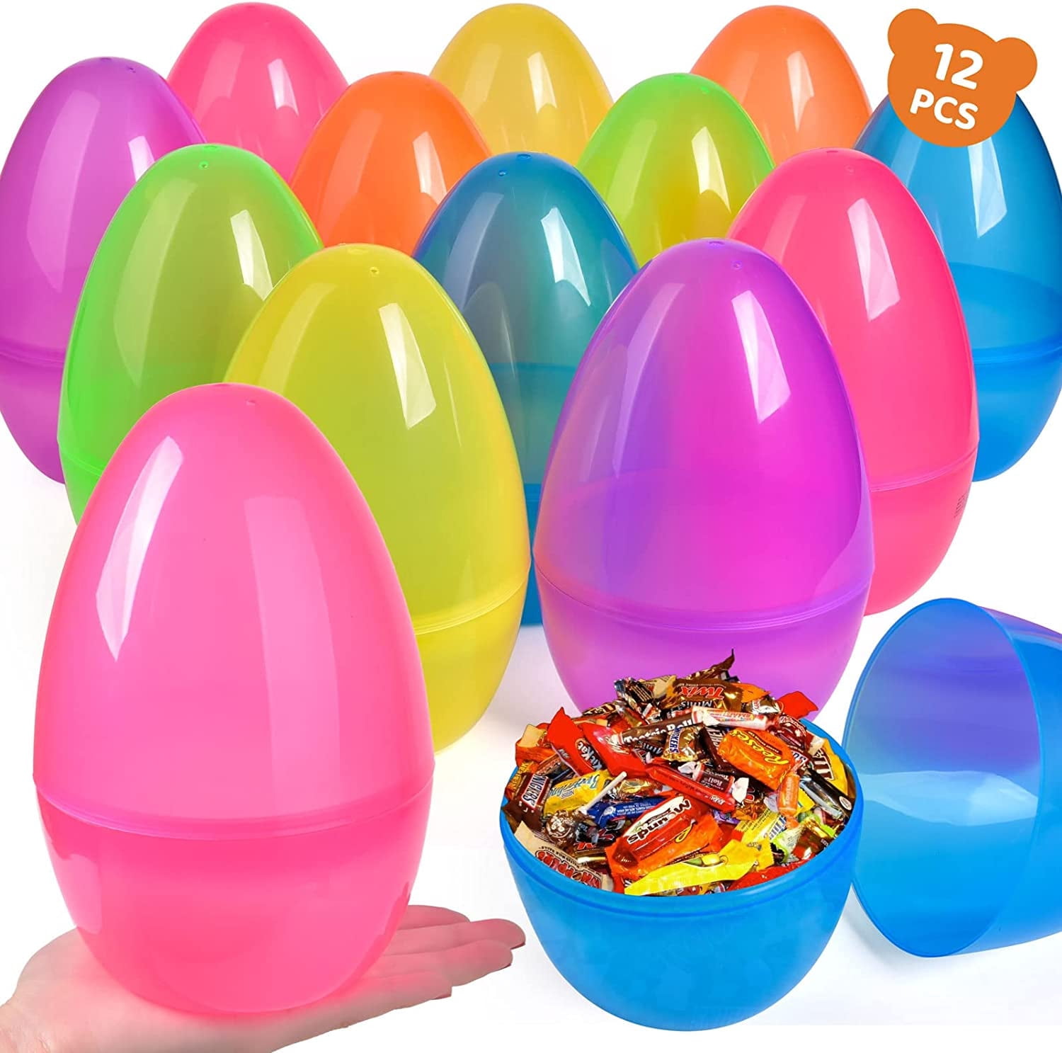 Fun little toys giant 12 pcs 7 9 jumbo plastic easter eggs fillable