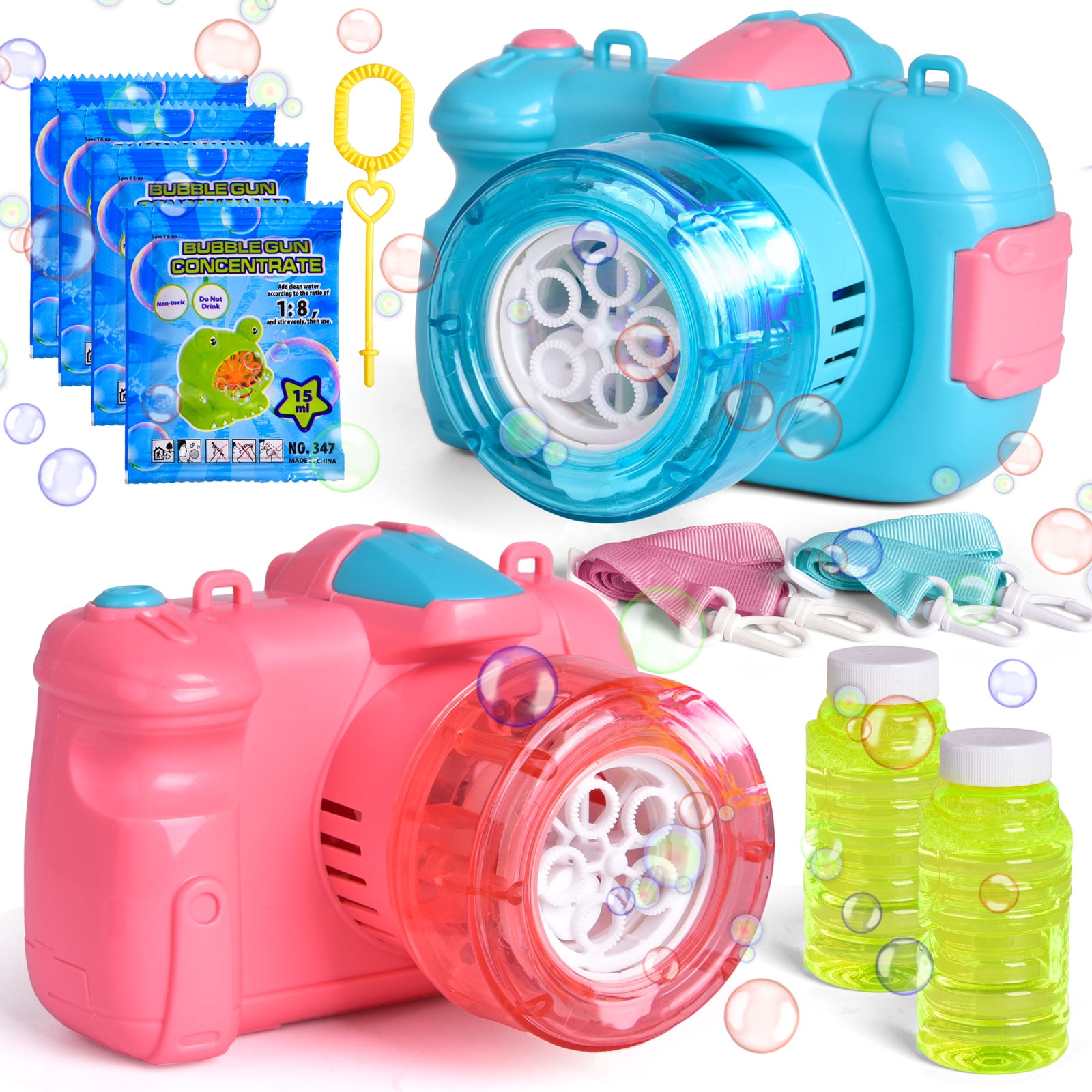 USA Toyz- Bubble Gun includes 2 Nontoxic Bubble Solution Bottles