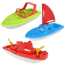 Fun Little Toys 3 Pcs Bath Boat Toy, Pool Toy,Speed Boat, Sailing Boat, Aircraft Carrier, Bath Toy Set for Baby Toddlers, Kids,Birthday Gift for Boys,Girls