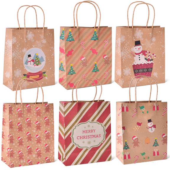 Fun Little Toys 30Pcs Christmas Gift Bags, Shopping, Parties, Wedding Gift Bags