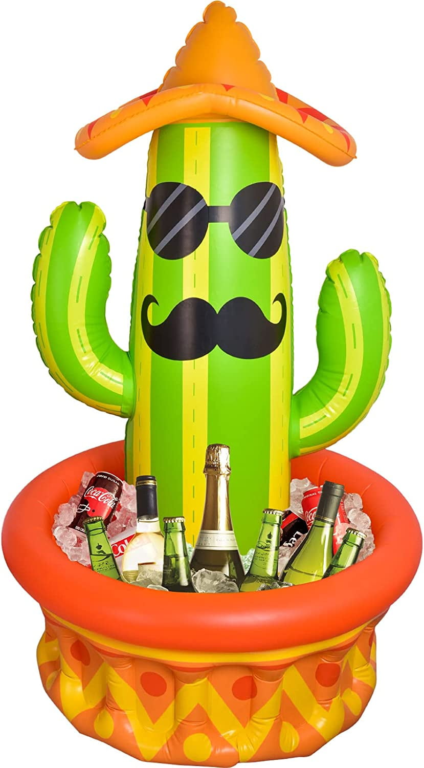 Fun Little Toys 46‚Ä≥ Inflatable Cactus, Pool Cooler, Sombrero Hat