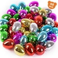 Fun Little Toys 48 Pcs Plastic Easter Eggs Metallic Easter Eggs for