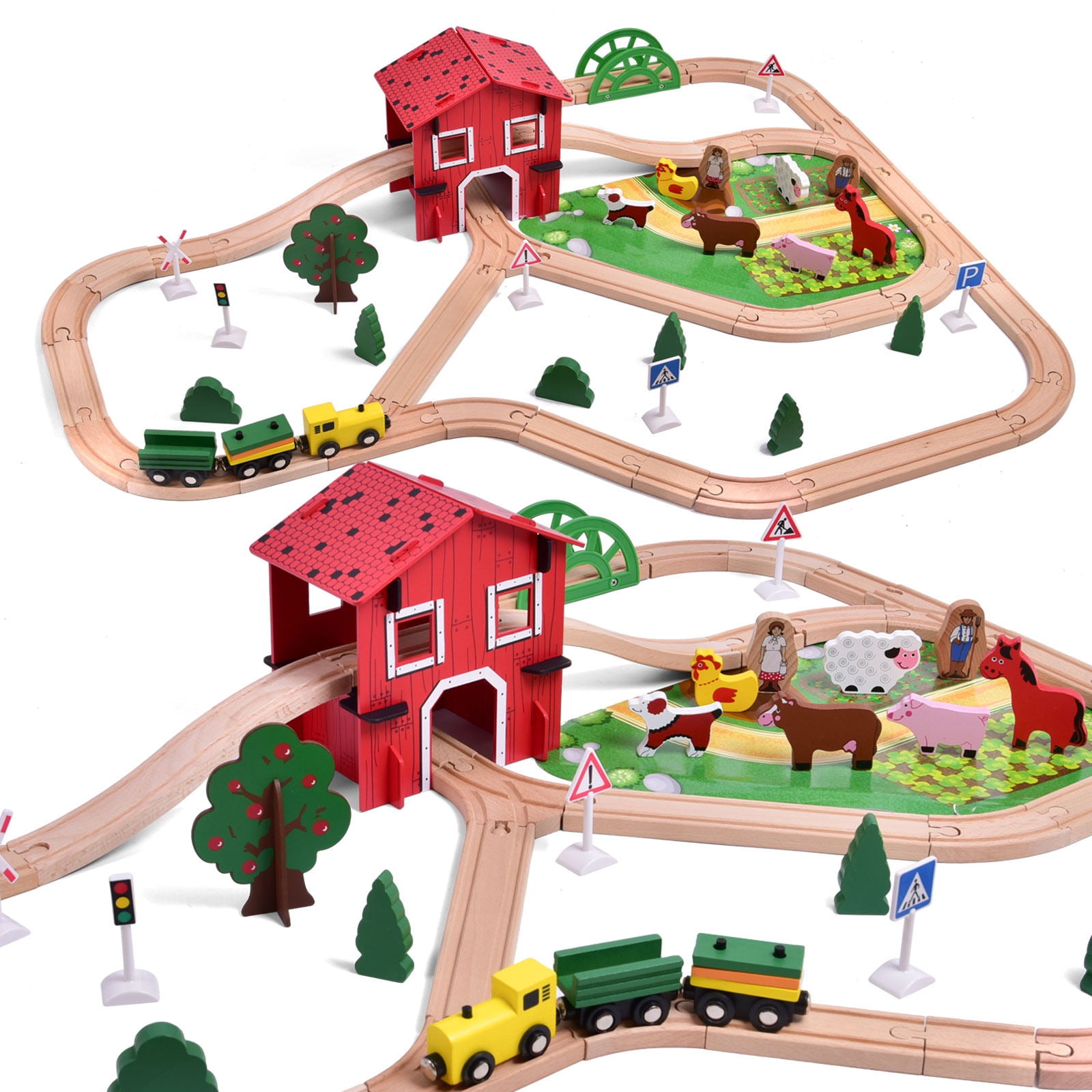 Melissa & doug wooden cheap farm & tractor play set