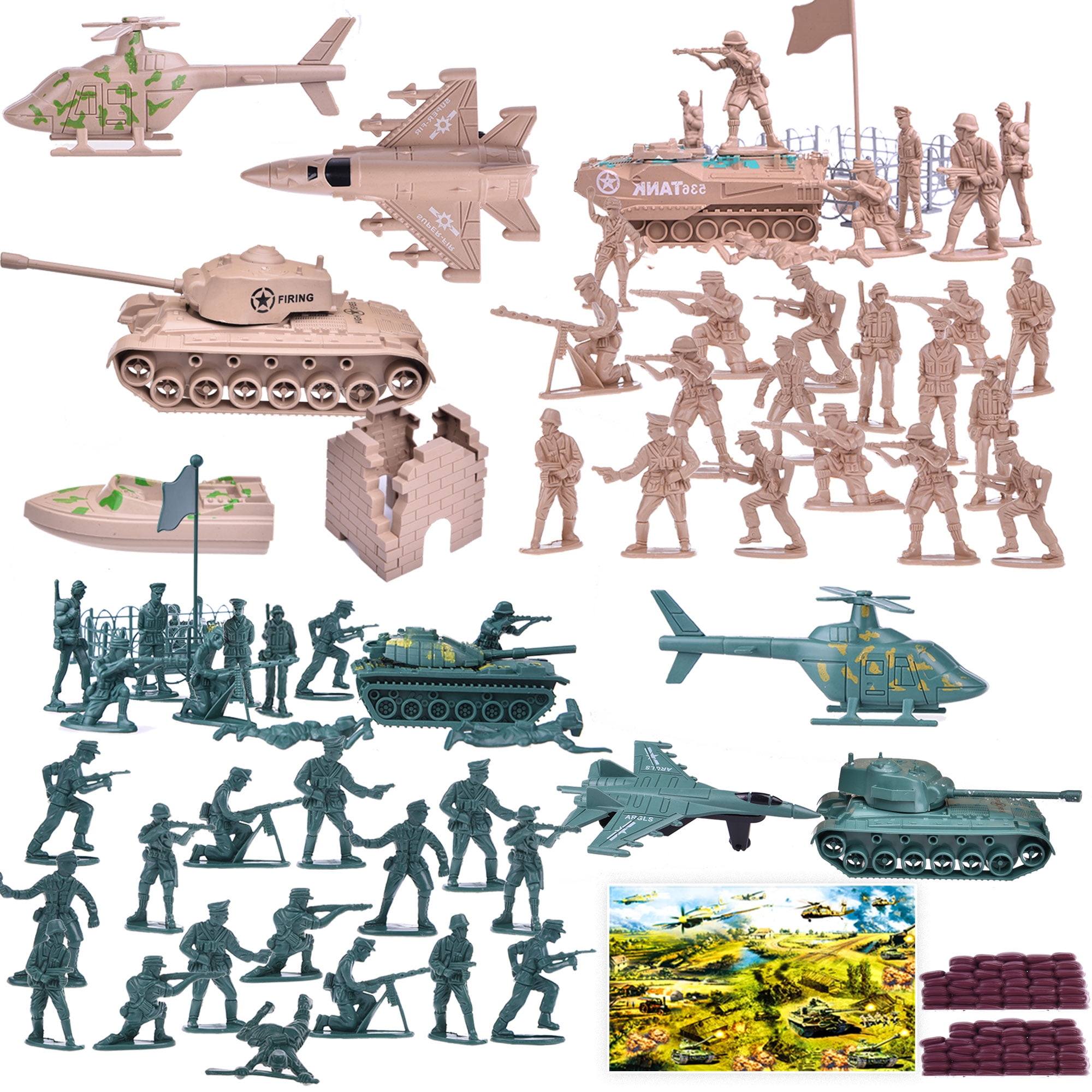 Fun Little Toys Army Men Big Bucket of Civil War Soldiers Over