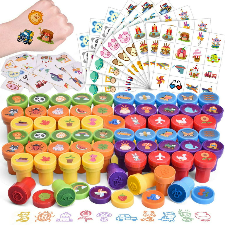 Fun Little Toys Assorted Stamps for Kids Multicolor Party Favors 212 ,  Pieces
