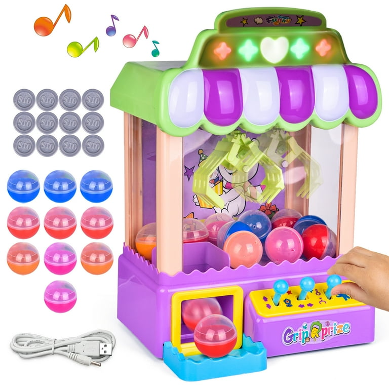 Fun Little Toys Claw Machine with Light and Sounds Electronic Claw Toy Grabber Machine for Kids Birthday Gifts Xmas Gifts