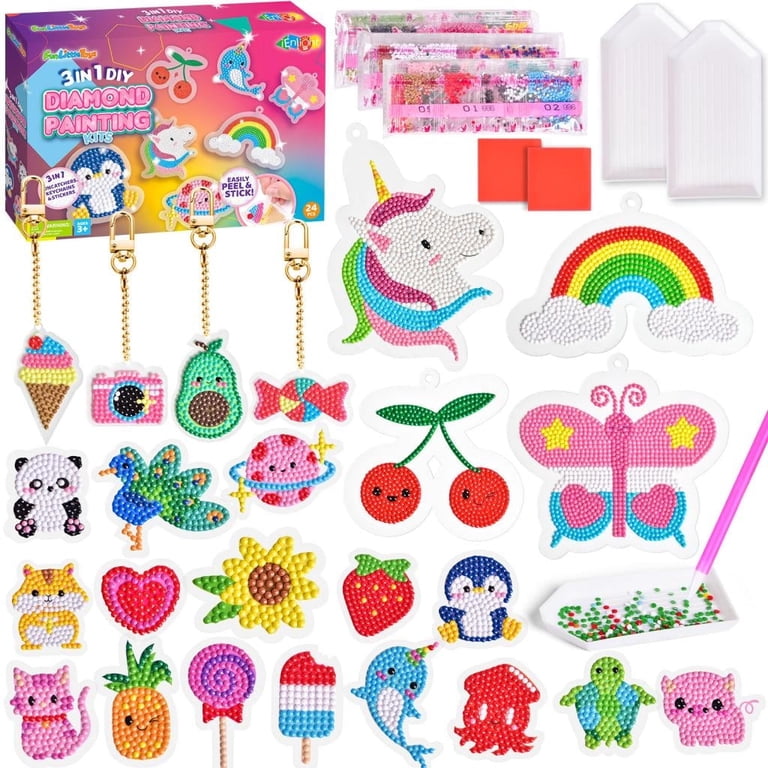 Kit Diamond Painting Licorne 12 Pièces - Activité Créative Fille 4 Ans+, Set Complet DIY Avec Outils