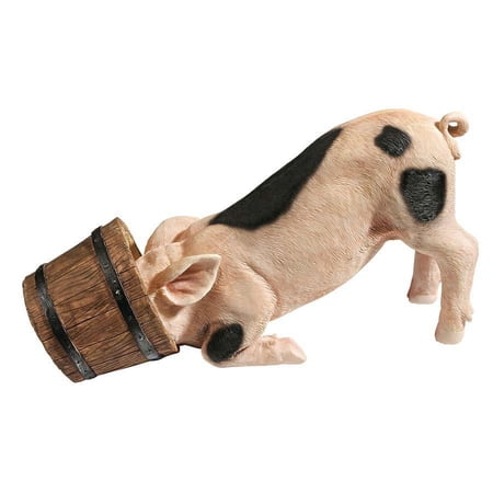 Fun-Loving Bucket Head Piglet Statue