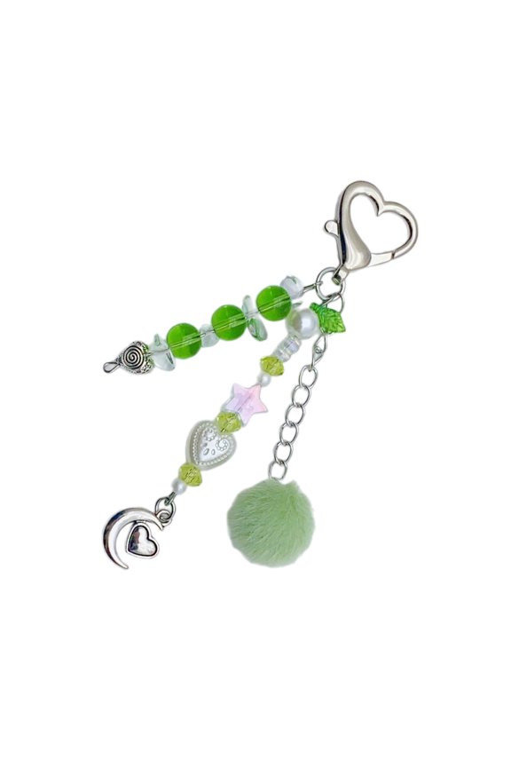 Fun Macaron Colored Sturdy Wool Beaded Keychain Charm Pendant for Adding Personality to Bags and Keys Use