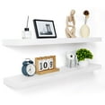 thumbnail image 1 of Fun Memories 36 inch Floating Shelves, 8 inch Deep Rustic Wood Wall Shelves Set of 2,White, 1 of 5
