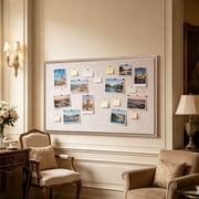 Fun Memories Cork Board Bulletin Board for Office, 16" x 24" Oak Wooden Framed Corkboard, Wall Mounted Notice Pin Board for School Home & Office