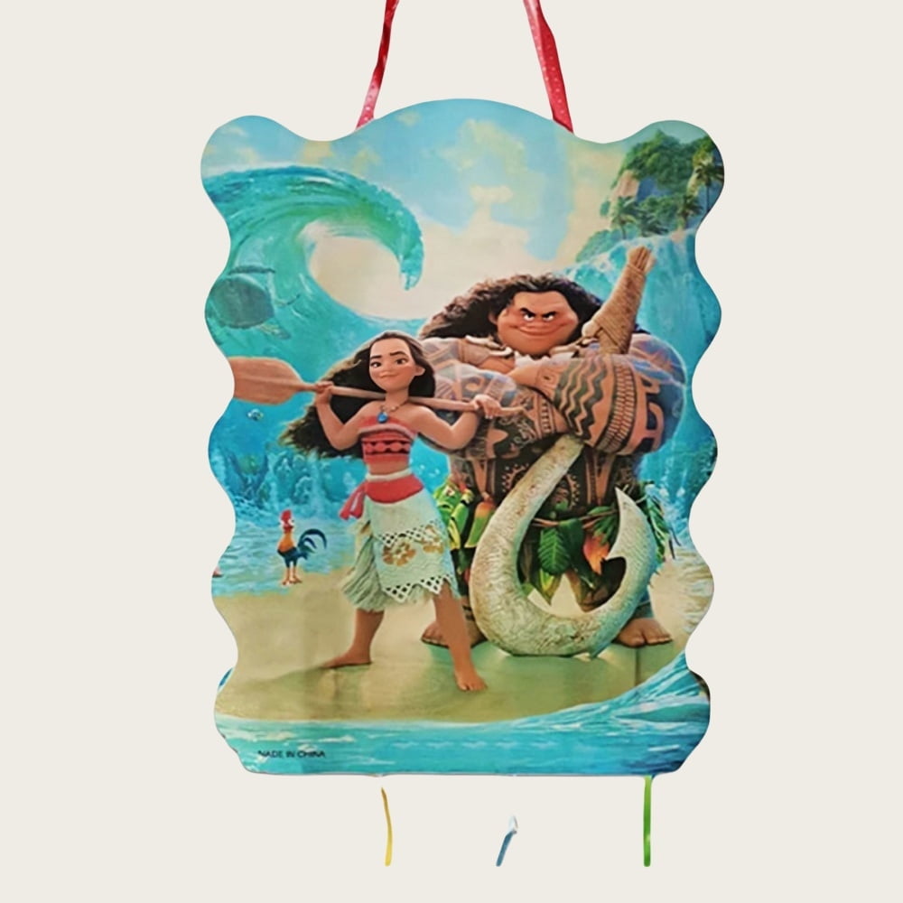 Fun Moana Anime Pull String Piata Toy for Kids | Candy-Filled Birthday Party Game - No Bats, Just Pull! Safe & Easy Pinata Opening