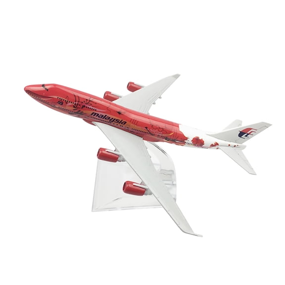 Fun Model Toy Malaysia Red Flower B747 Model High Simulation 1:400 Alloy Aircraft Retro Decoration Collectible TAPDRA Accessories