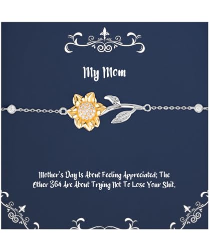 Fun Mom Gifts, Mother's Day Is About Feeling Appreciated; The Other 364 Are, Fun Sunflower Bracelet For Mother From Daughter, Gift ideas, Jewelry, Necklace, Earrings