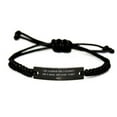 thumbnail image 1 of Fun Mom, I am a Radiation Therapist and a Mom. Nothing Scares Me!, Unique Idea Black Rope Bracelet for Mother from Daughter, 1 of 1