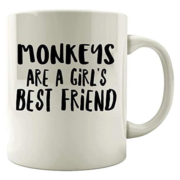 Fun Monkey Design 11 oz Coffee Mug - Primate-Themed Gift White Ceramic