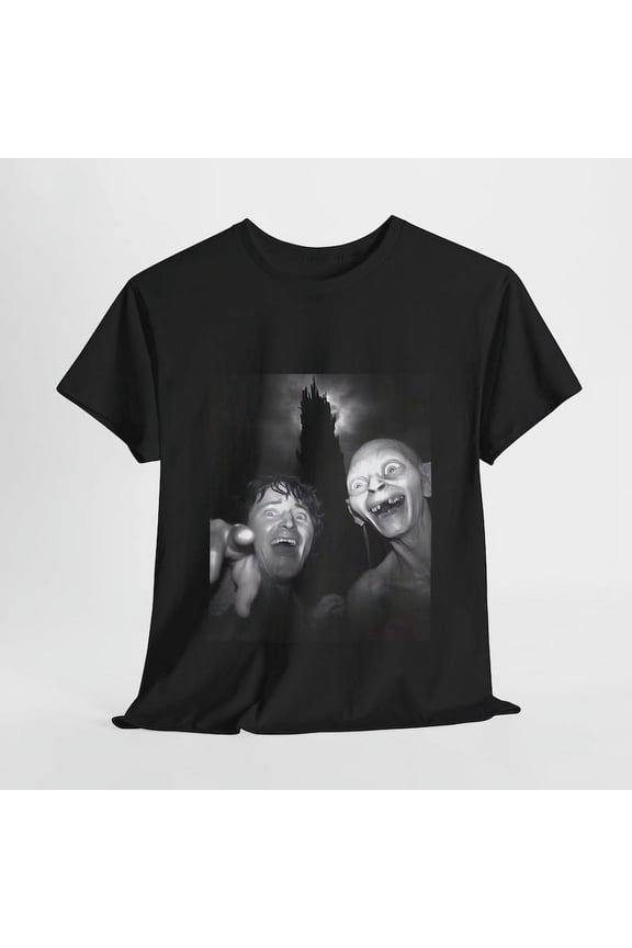 Fun Mordor Nights by Pippin and Gollum Graphic T-Shirt - Humorous Middle-earth Print Tee