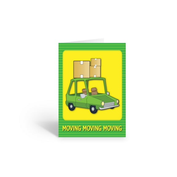 Fun Moving Announcement Note Card - 10 Boxed Cards & Envelopes - B14183