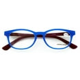thumbnail image 1 of Fun Neon Color Spherical Frame Readers Reading Glasses - Matte Translucent Anti Blue Blocker Blue Purple +3.50, 1 of 4