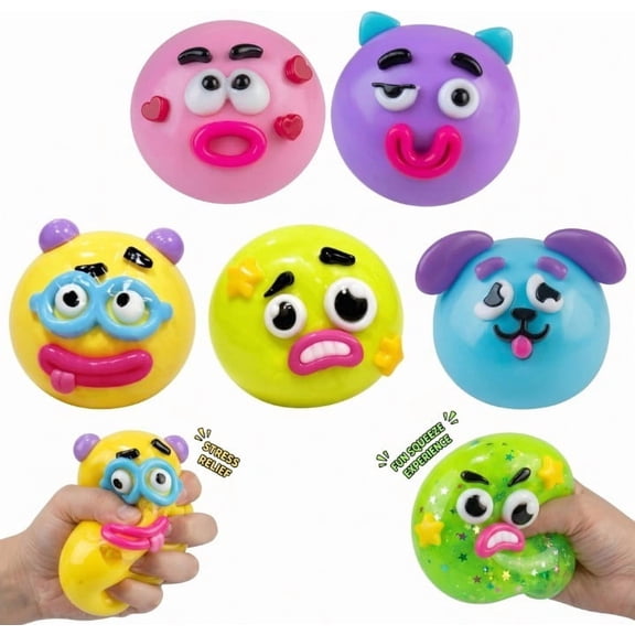 Fun New Smushers Squishy Set, Malleable Character Fidget Items for Goodie Bags & Holiday Gatherings