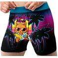 thumbnail image 1 of Fun Novelty Boxer Briefs for Men Vacation Mode Kitty Cat Retro Underwear, 1 of 5