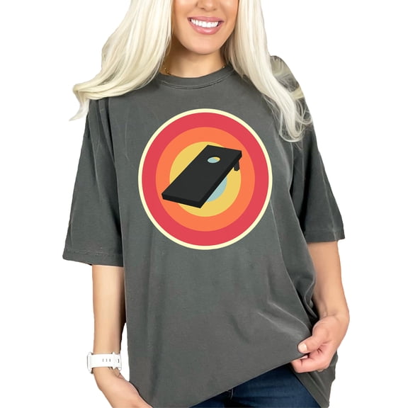 Fun Outdoor Bean Bag Toss Game, Pepper Comfort Colors T-Shirt, Medium