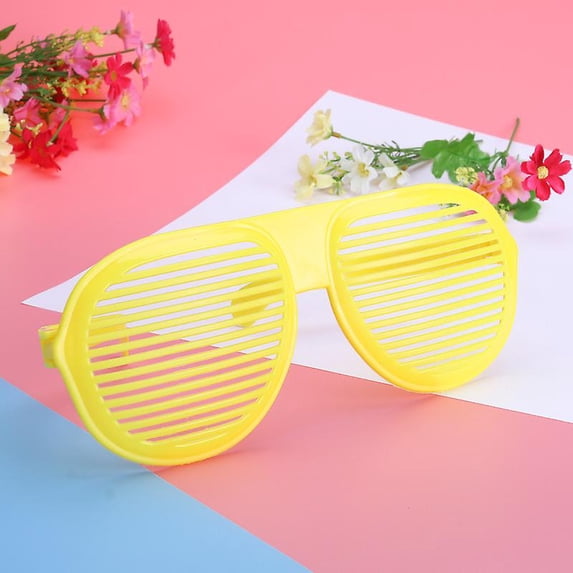 Fun Oversized Glasses Shutter Shading Fashion Glasses For Party Club Performance (yellow)