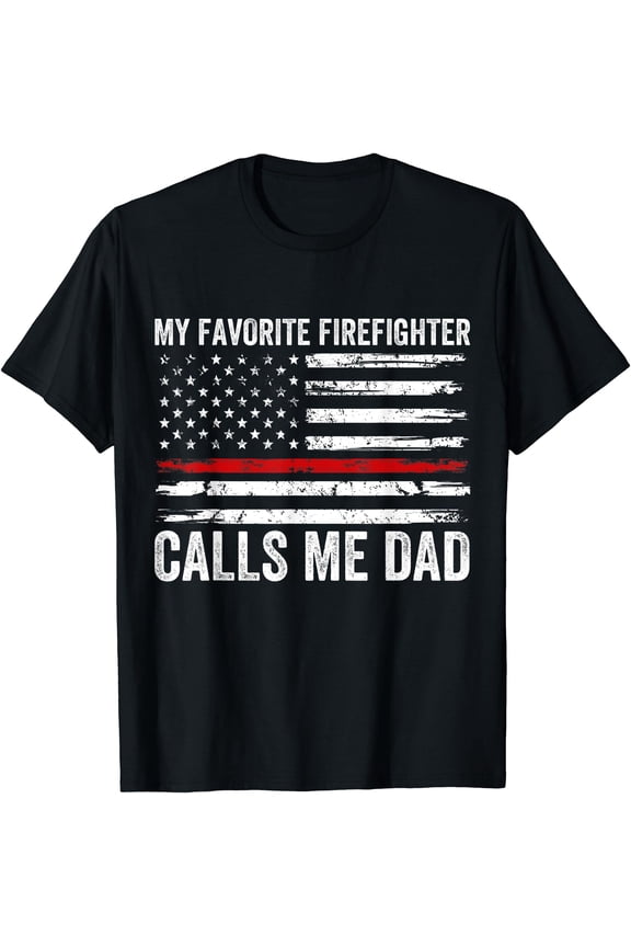 Fun Patriotic Distressed USA Firefighter Dad Flag Graphic T-Shirt Perfect Gift for Fathers